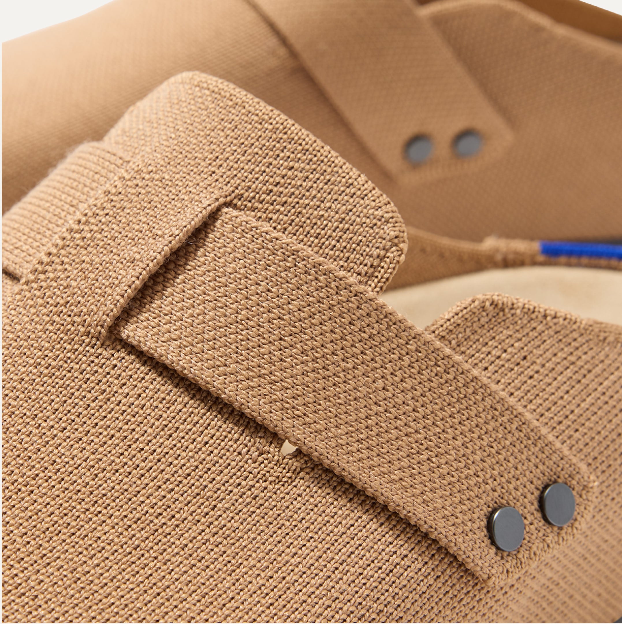 Close up shot of the strap and rivet details on The Men's Clog.
